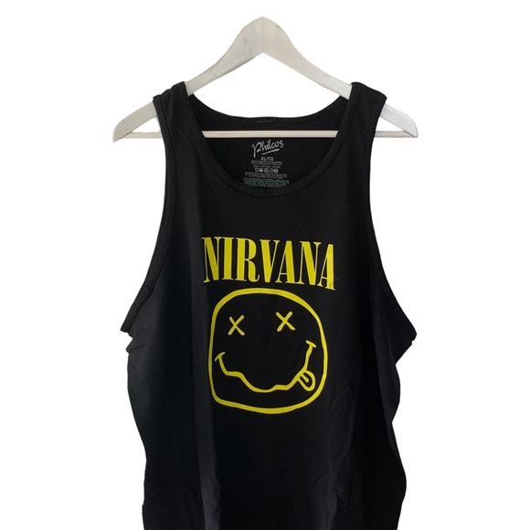 Nirvana Unisex Black & Yellow Graphic Rock Band Tank Top Sleeveless NWOT - Picture 3 of 7